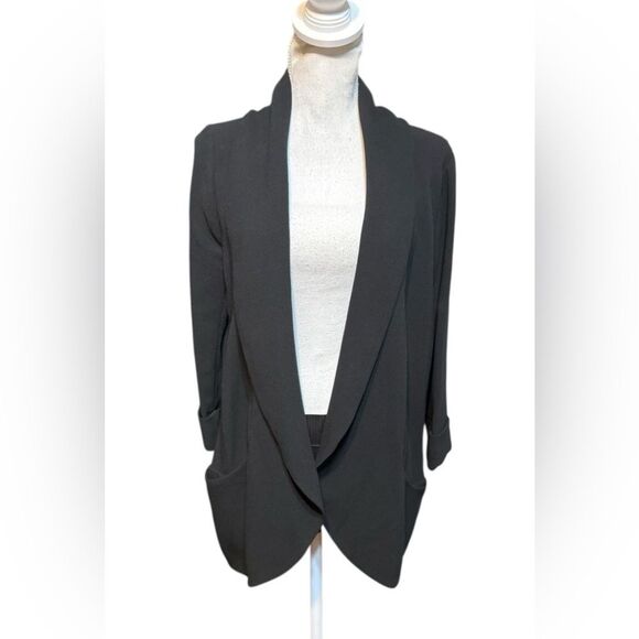 Aritzia Wilfred Chevalier Black Casual Blazer waterfall - Picture 2 of 6